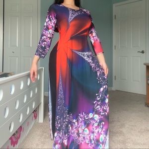 ✨Vietnamese Ao Dai Dress Floral Formal Gown
